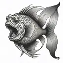 black devil fish tattoo design idea