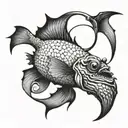black devil fish tattoo design idea