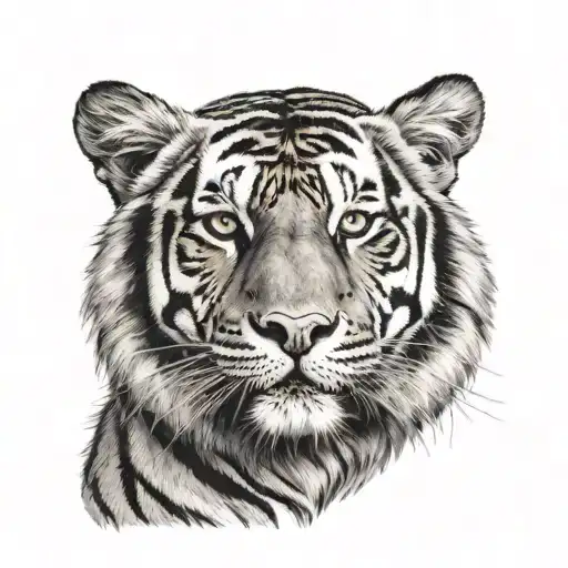 tiger face tattoo design idea