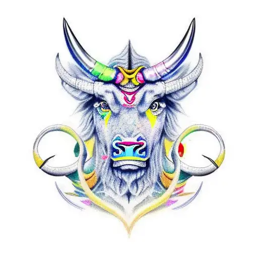 combination of Taurus Capricorn and gemeni tattoo design idea