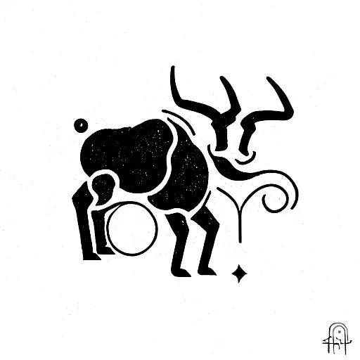 combination of Taurus Capricorn and gemeni tattoo design idea