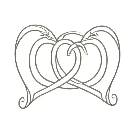 two horseshoes in the shape of a heart, no horses   tattoo design idea