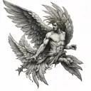 Icarus fell tattoo design idea