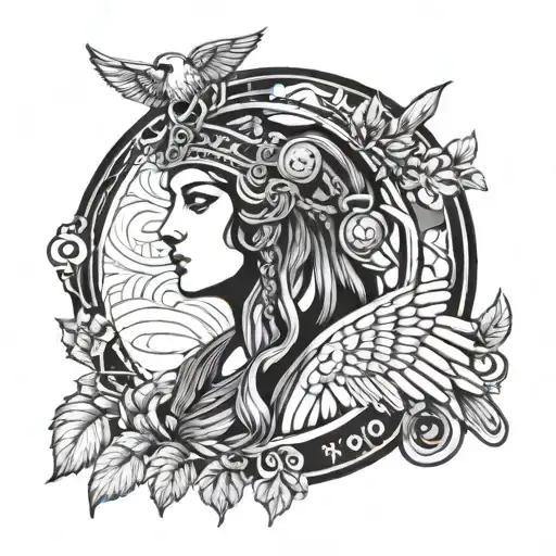 athena goddess tattoo design idea