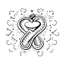 Heart with Date 2001 and 2003 tattoo design idea