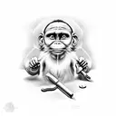 3 wise monkeys  tattoo design idea