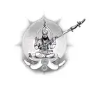Akal takht with spear in clouds and ak47 tattoo design idea