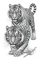 Tiger full body tattoo design idea