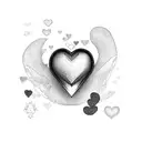 4 children hearts tattoo design idea