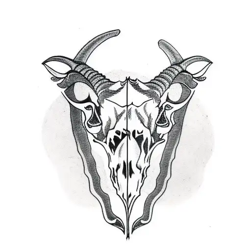 Goat skull tattoo design idea