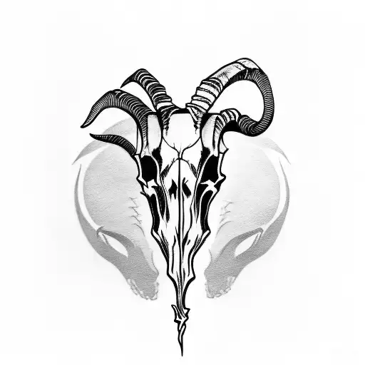 Goat skull tattoo design idea