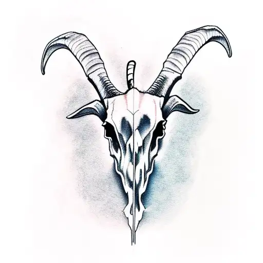 Satanic Goat Old School Tattoo
