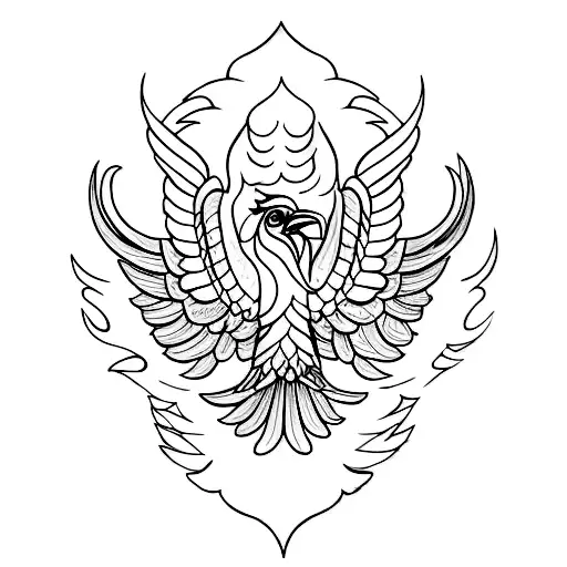 crow or phoenix with persian accent on forearm  tattoo design idea