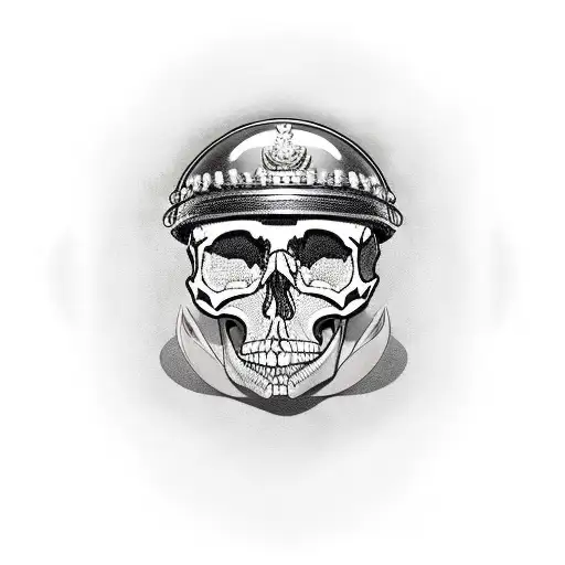 skull, british military helmet, poppy flower, smoke tattoo design idea