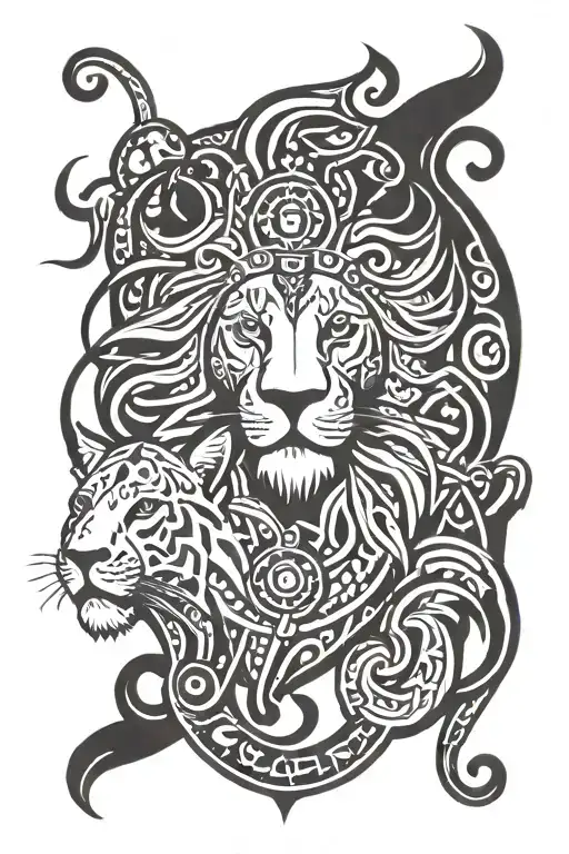 christianity 3 lion tattoo design idea