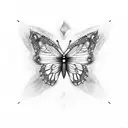Butterfly with Paige tattoo design idea