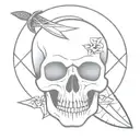 skull and dagger tattoo design idea