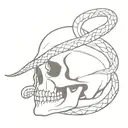 skull and snake tattoo design idea