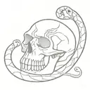 skull and snake tattoo design idea