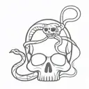 skull and snake tattoo design idea