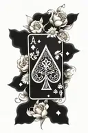 ace of spades with dice and flowers tattoo design idea