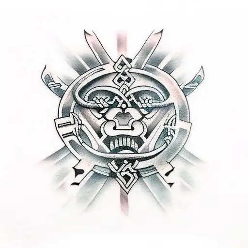 vikingo azteca  tattoo design idea