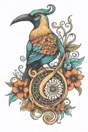 lyre bird tattoo design idea