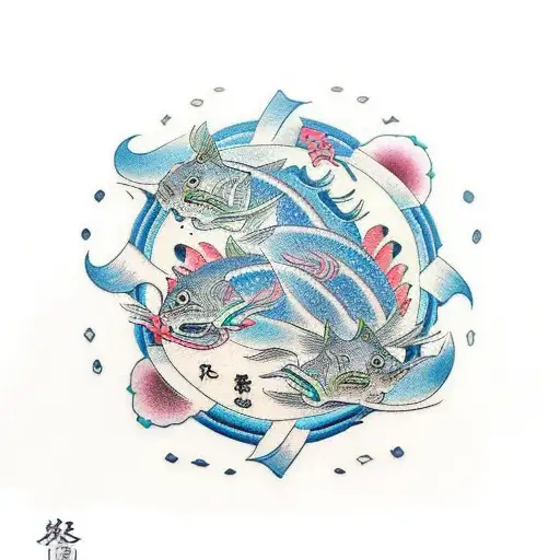 cancer pisces tattoo design idea