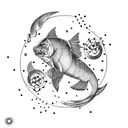 cancer pisces Taurus Aquarius tattoo design idea