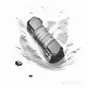 Sea waves forming a dumbbell shape tattoo design idea