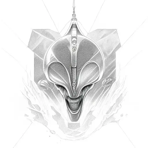 alien spiritual biblical  tattoo design idea