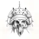 Crow with a animal skull as a hat tattoo design idea