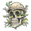 cypress tree skull tattoo design idea