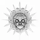 mandala skull with one eye tattoo design idea