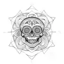 mandala skull with one eye tattoo design idea