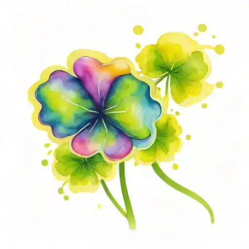 four leaf clover spreading like symbiote goo stretching tattoo design idea