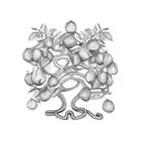 Snake on a pomegranate tree tattoo design idea