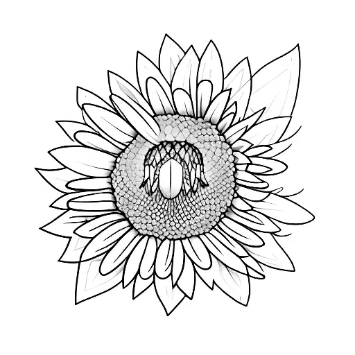 A minimalist tattoo a crow and a daisy flower tattoo design idea