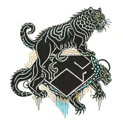 tiger and ankylosaurus tattoo design idea