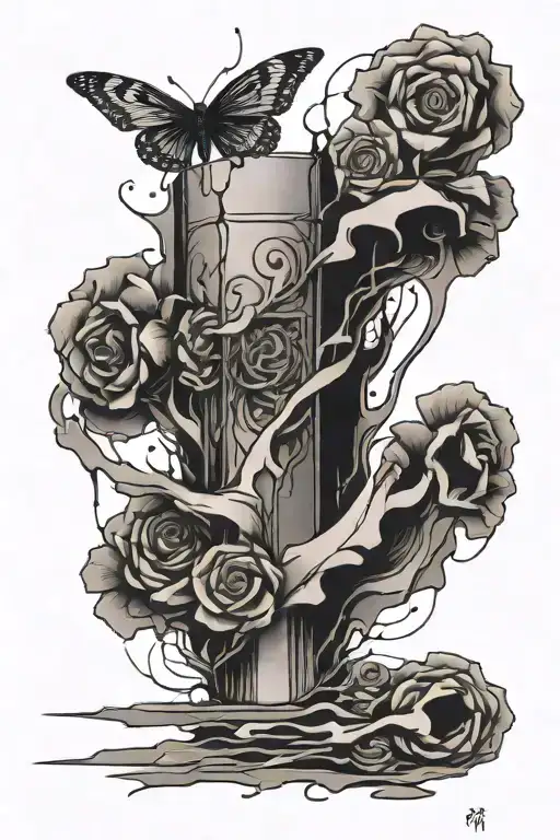 self harm symbolized by broken tattoo design idea