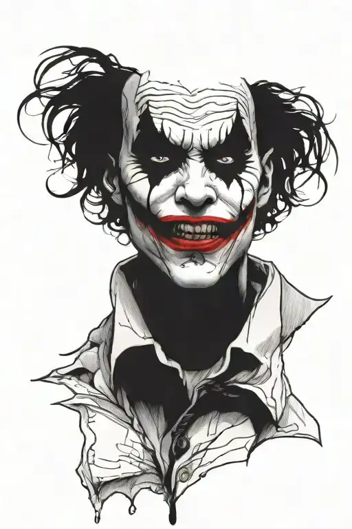 joker going through depression alone tattoo design idea