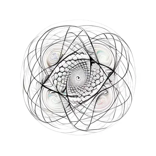 a fractal interconnecting between the universe and a cell tattoo design idea