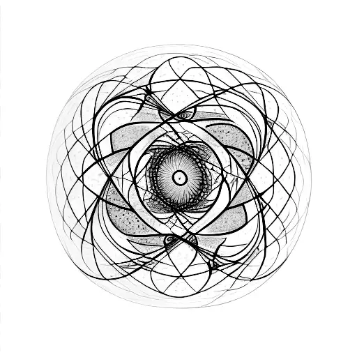 a fractal interconnecting between the universe and a cell tattoo design idea