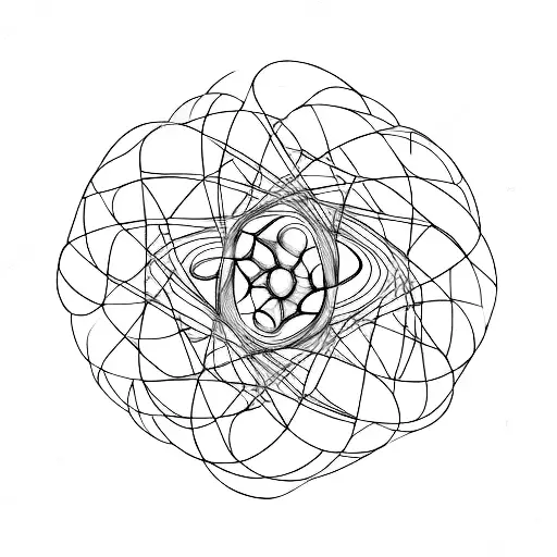 a fractal interconnecting between the universe and a cell tattoo design idea