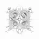 a fractal interconnecting between the universe and a cell tattoo design idea