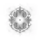 a fractal interconnecting between the universe and a cell tattoo design idea