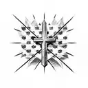 Christian Cross, American Flag, Eagle, New river gorge bridge in West Virginia  tattoo design idea