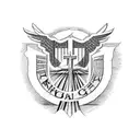 Christian Cross, American Flag, Eagle, New river gorge bridge in West Virginia  tattoo design idea