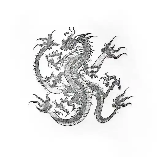 Dragon, hand tattoo design idea