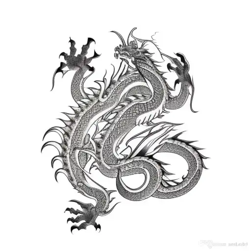 Dragon, hand tattoo design idea